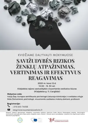 Savižudybės rizikos ženklų atpažinimas, vertinimas ir efektyvus reagavimas