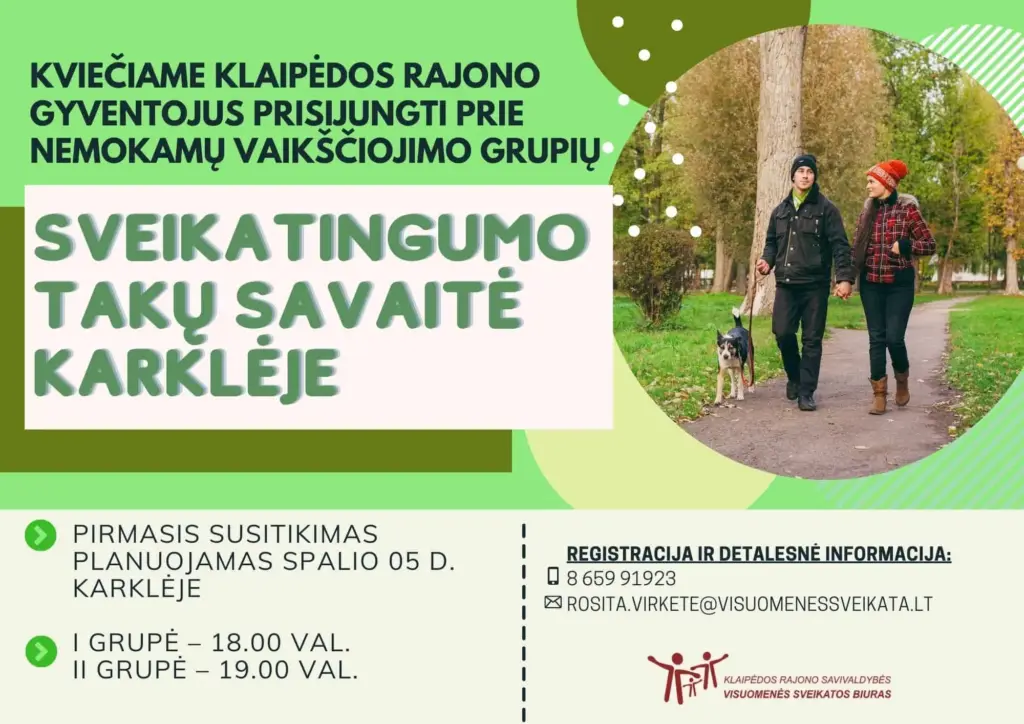 Sveikatingumo takų savaitė Karklėje – vaikščiojimo grupės