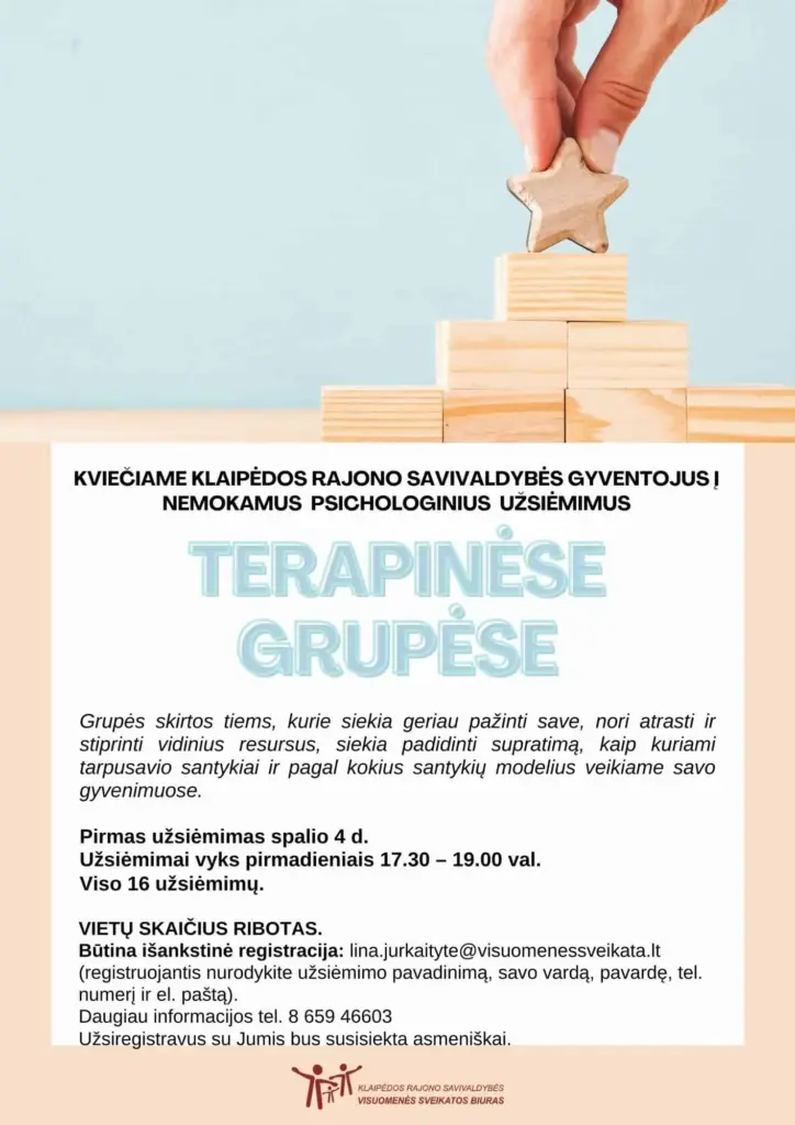Psichologiniai užsiėmimai terapinėse grupėse