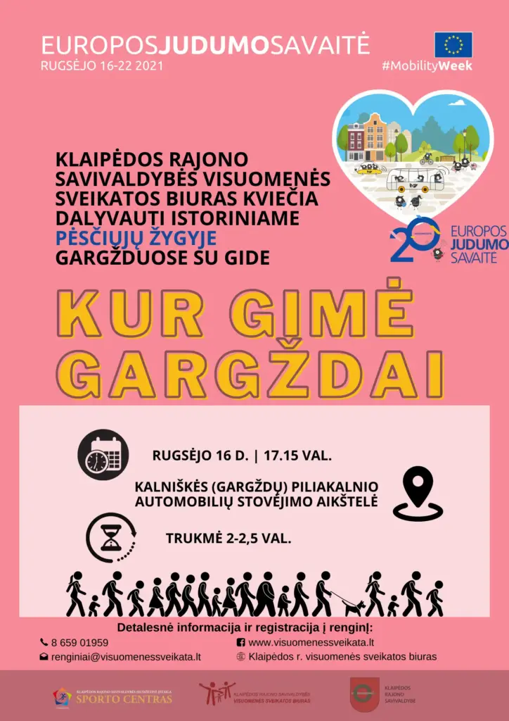 Europos judumo savaitė 2021: pėsčiųjų žygis su gide Gargžduose