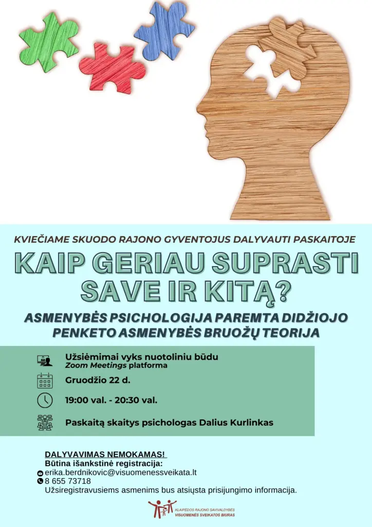 Paskaita Skuodo rajono gyventojams „Kaip geriau suprasti save ir kitą?“