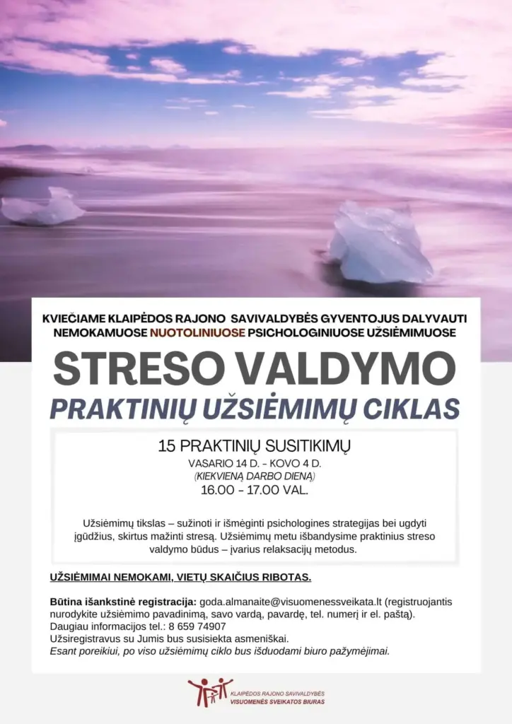 Streso valdymo praktinių užsiėmimų ciklas (Klaipėdos rajono gyventojams)