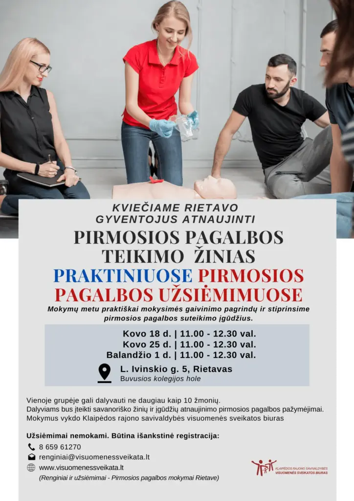 Pirmosios pagalbos mokymai Rietave