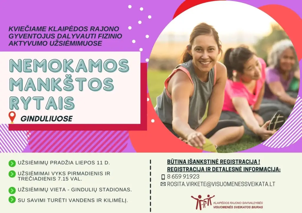 Nemokamos mankštos rytais Ginduliuose