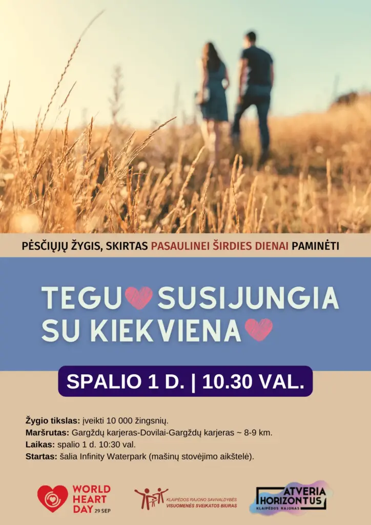 Pėsčiųjų žygis, skirtas Pasaulinei širdies dienai paminėti