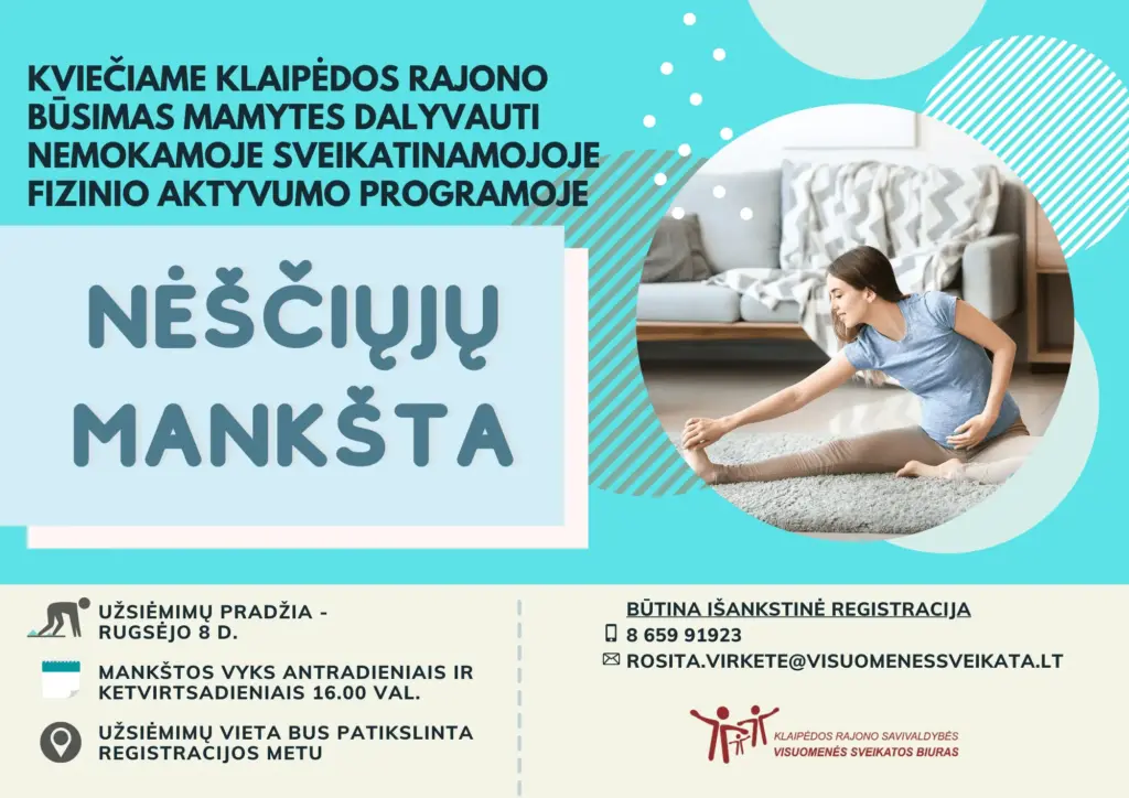 Nemokamos nėščiųjų mankštos Gargžduose