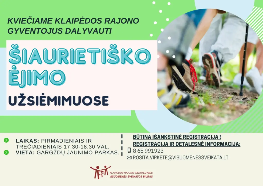 Šiaurietiško ėjimo užsiėmimai Gargžduose