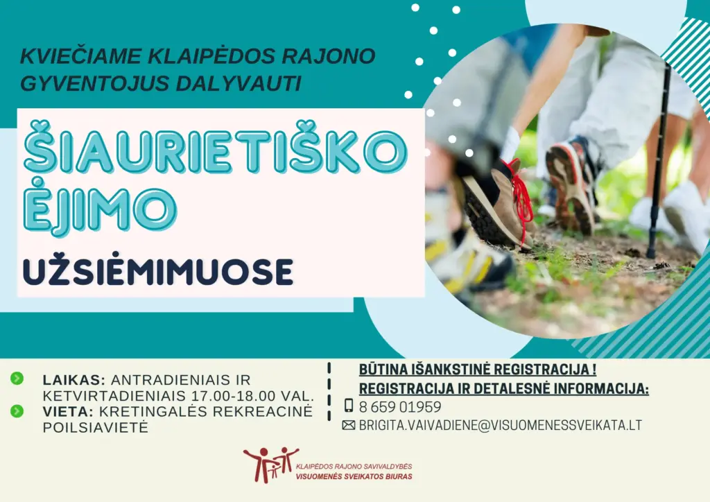 Šiaurietiško ėjimo užsiėmimai Kretingalėje