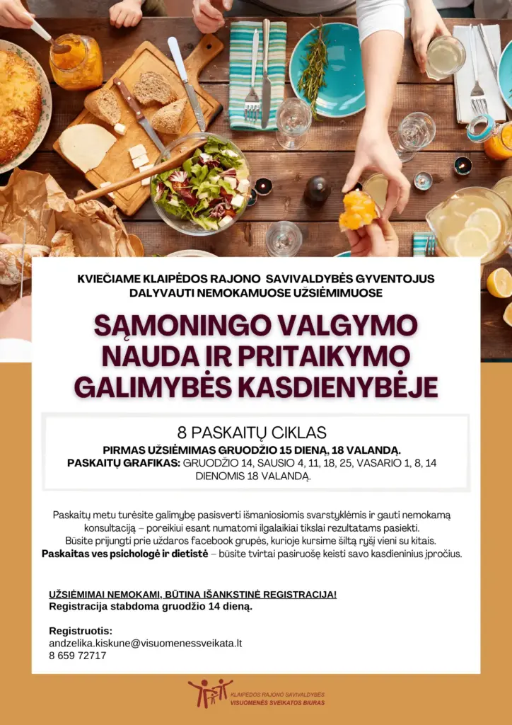Sąmoningo valgymo nauda ir pritaikymo galimybės kasdienybėje