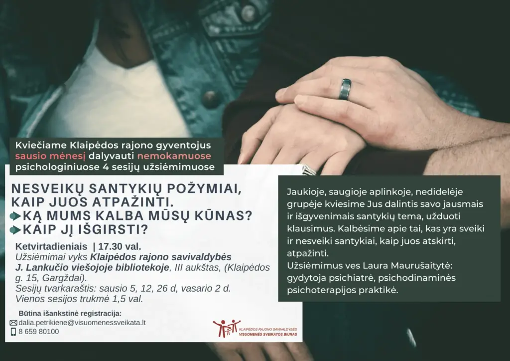 Paskaitų ciklas „Nesveikų santykių požymiai, kaip juos atpažinti“