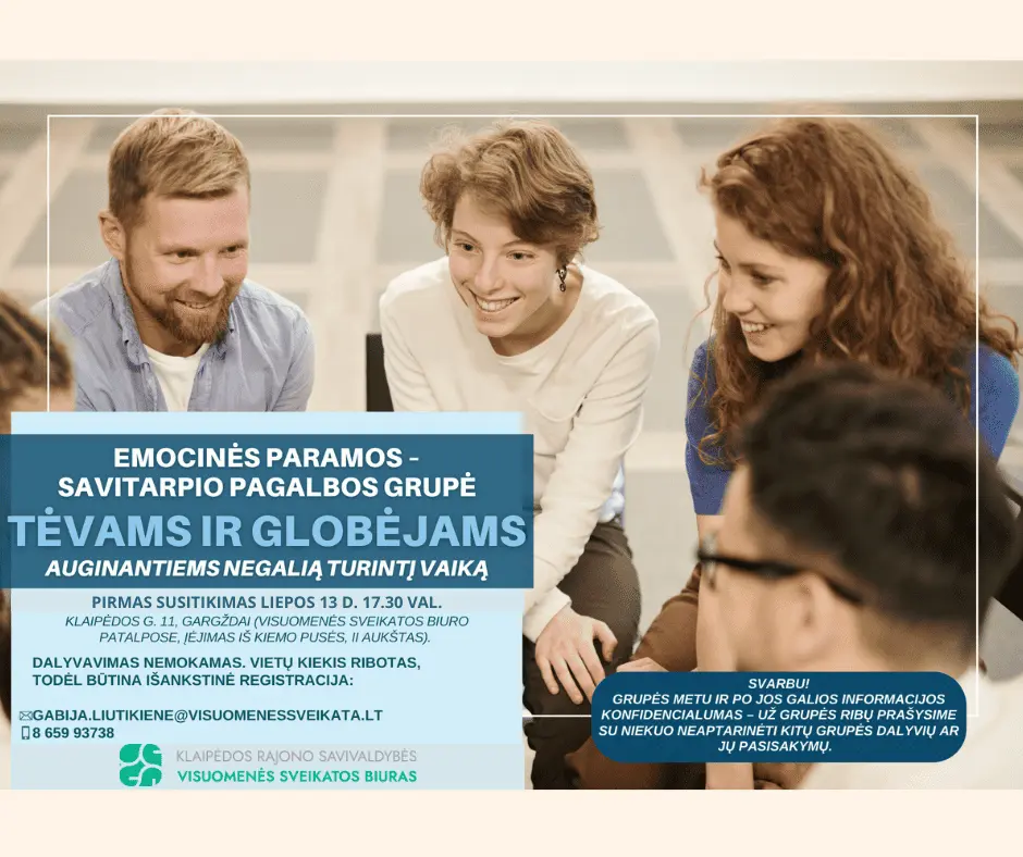 Emocinės paramos-savitarpio pagalbos grupė tėvams ir globėjams, auginantiems negalią turintį vaiką