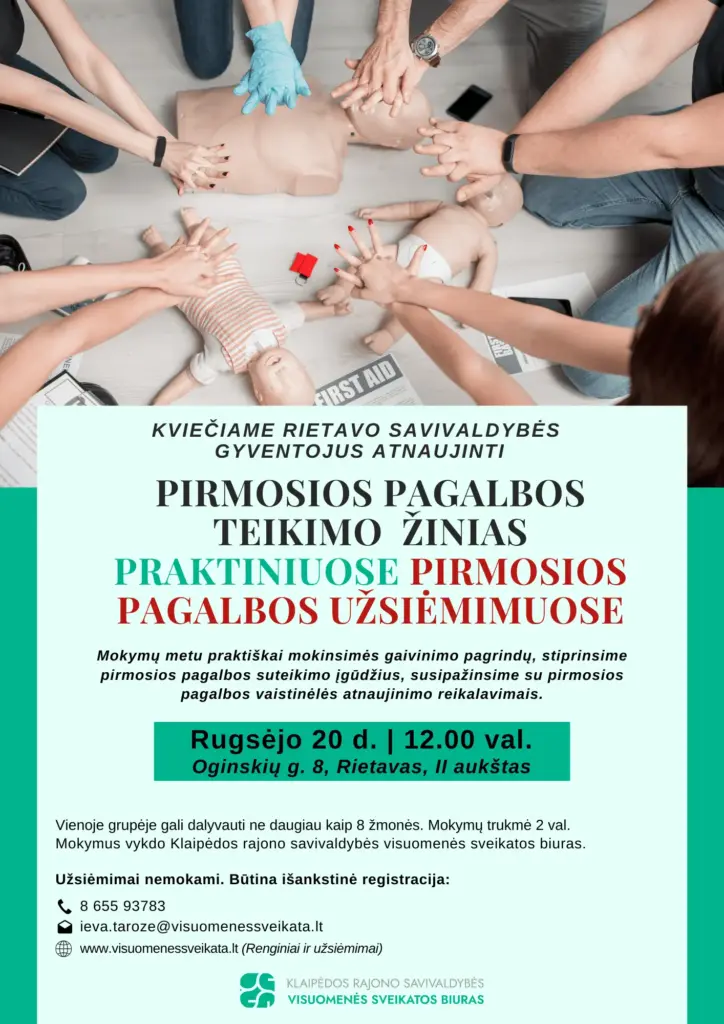 Pirmosios pagalbos mokymai Rietave