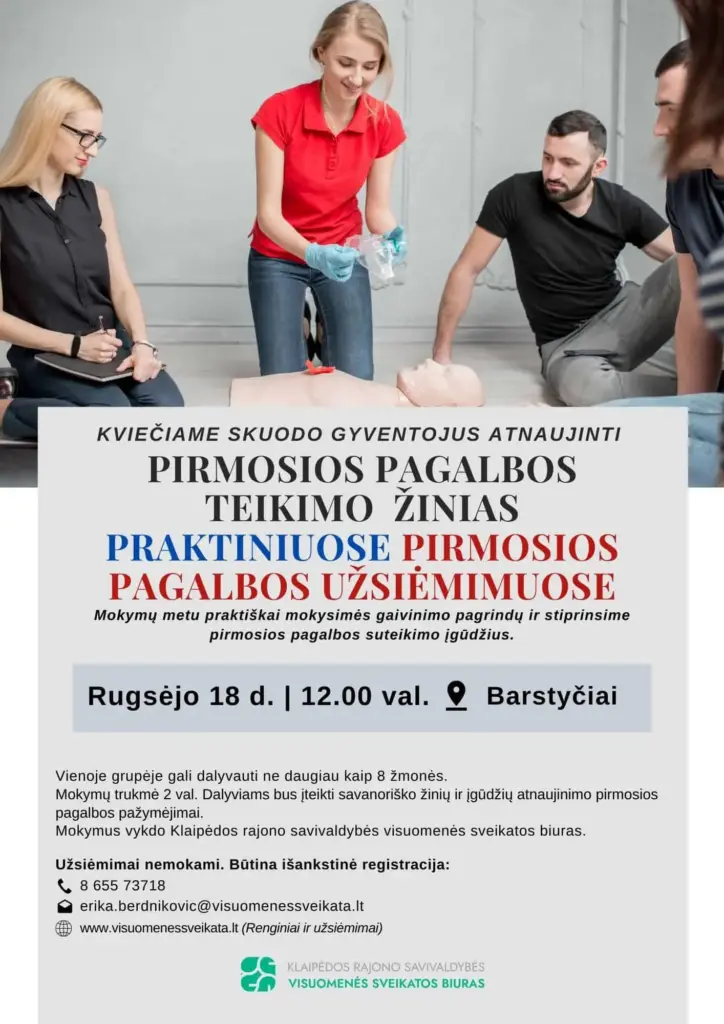 Pirmosios pagalbos mokymai Rietave