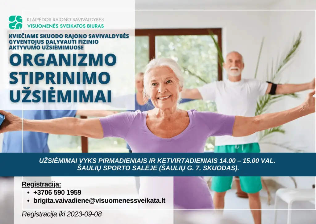 Organizmo stiprinimo užsiėmimai Skuode