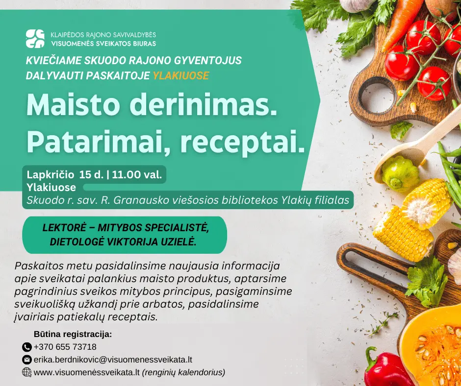 Paskaita „Pagrindiniai mitybos principai sportuojantiems“ Lenkimuose