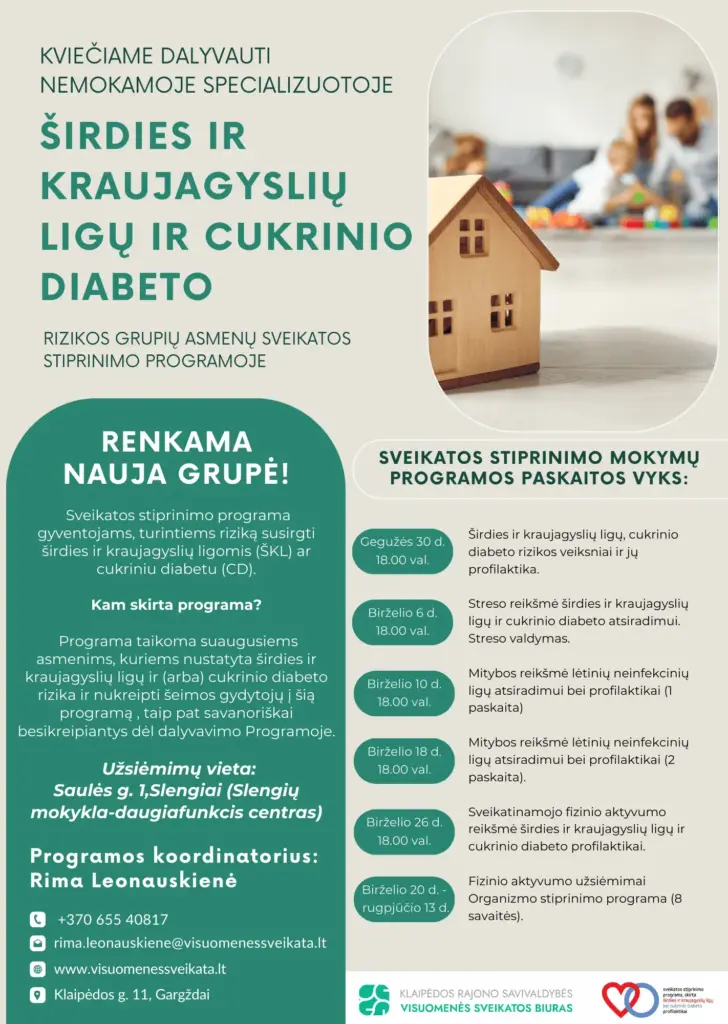 Sveikatos stiprinimo programa, skirta širdies ir kraujagyslių ligų bei cukrinio diabeto profilaktikai
