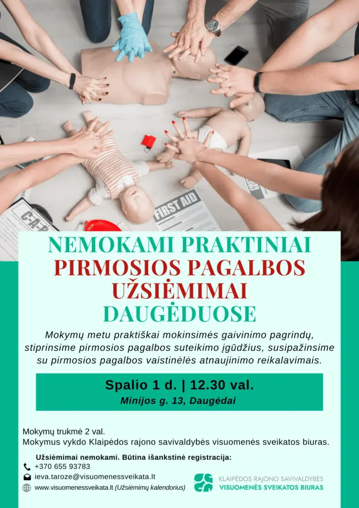 Praktiniai pirmosios pagalbos mokymai Rietave (Daugėdai)