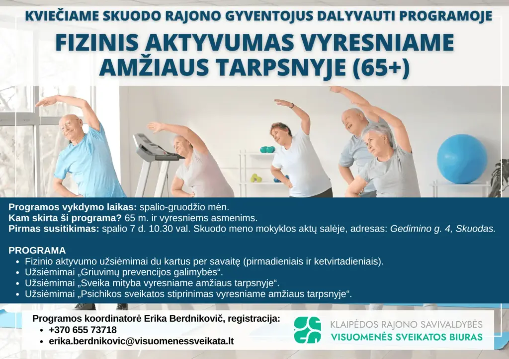 Programa „65 m. ir vyresnių asmenų sveikatos stiprinimo bendruomenėje programa“