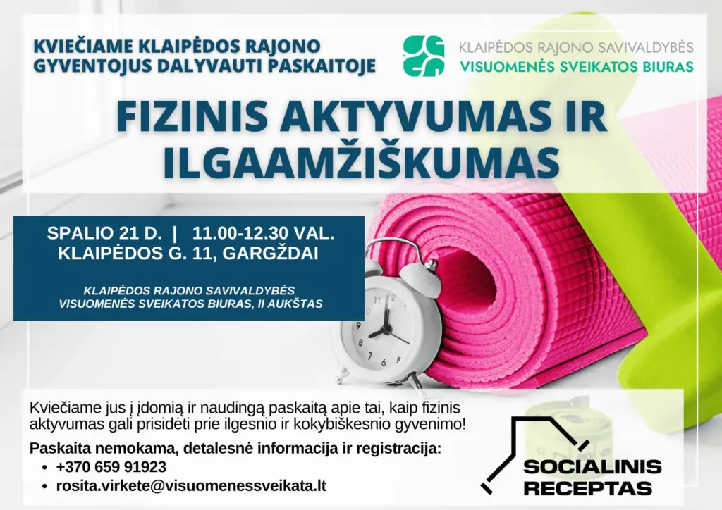 Paskaita „Fizinis aktyvumas ir ilgaamžiškumas”