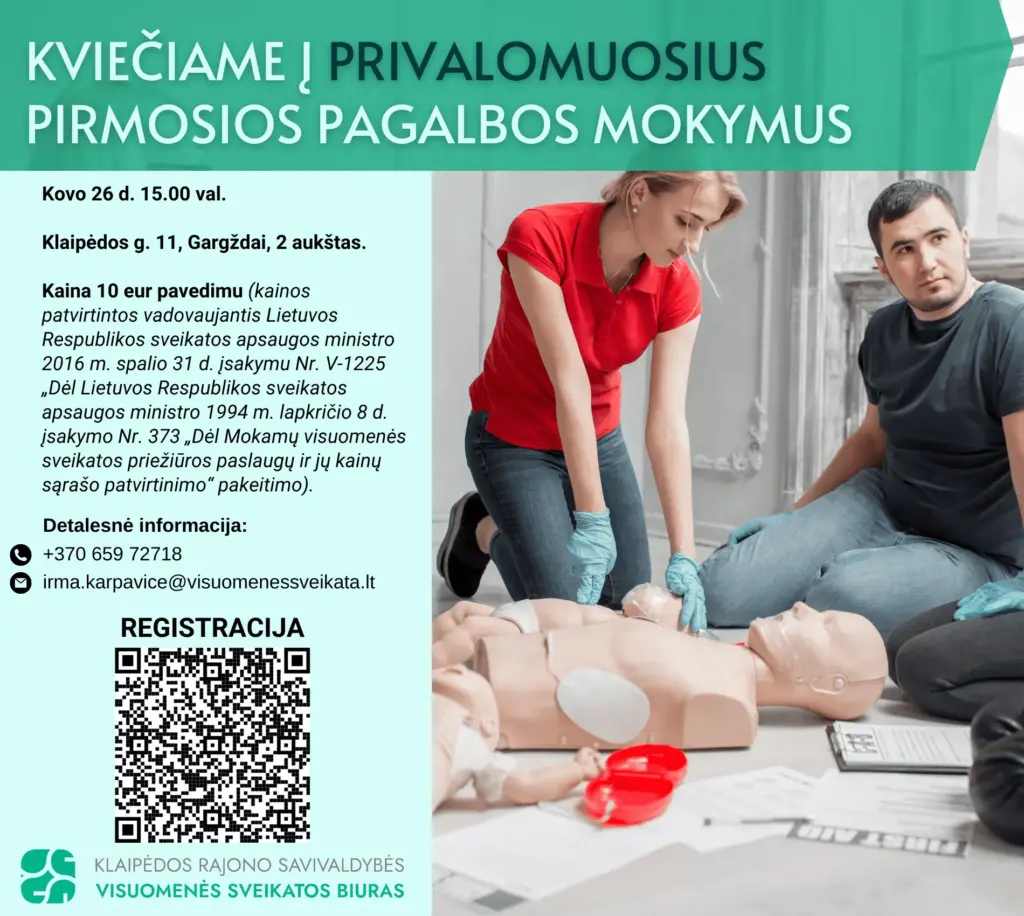 Privalomieji pirmosios pagalbos mokymai (PP programa)