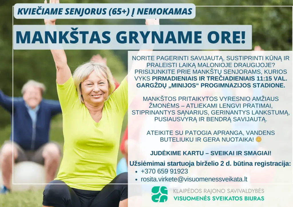 Mankštos senjorams (65+) Gargžduose