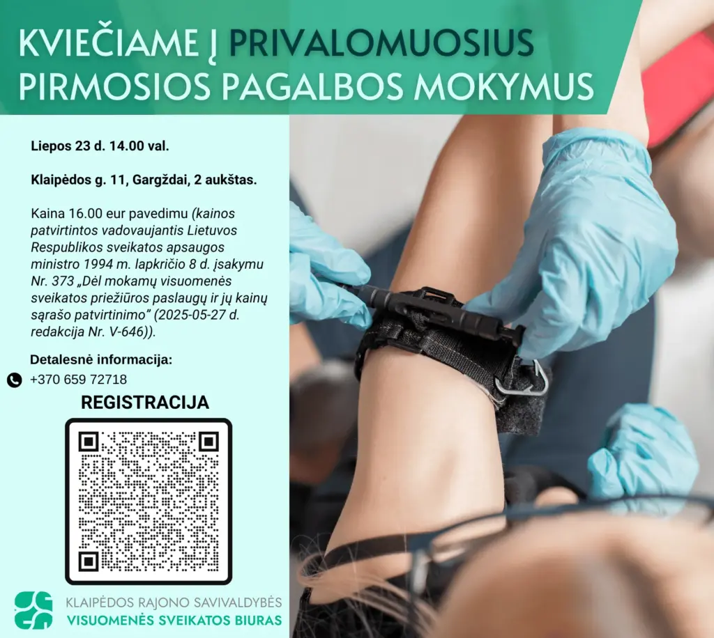 Privalomieji pirmosios pagalbos mokymai (PP programa)